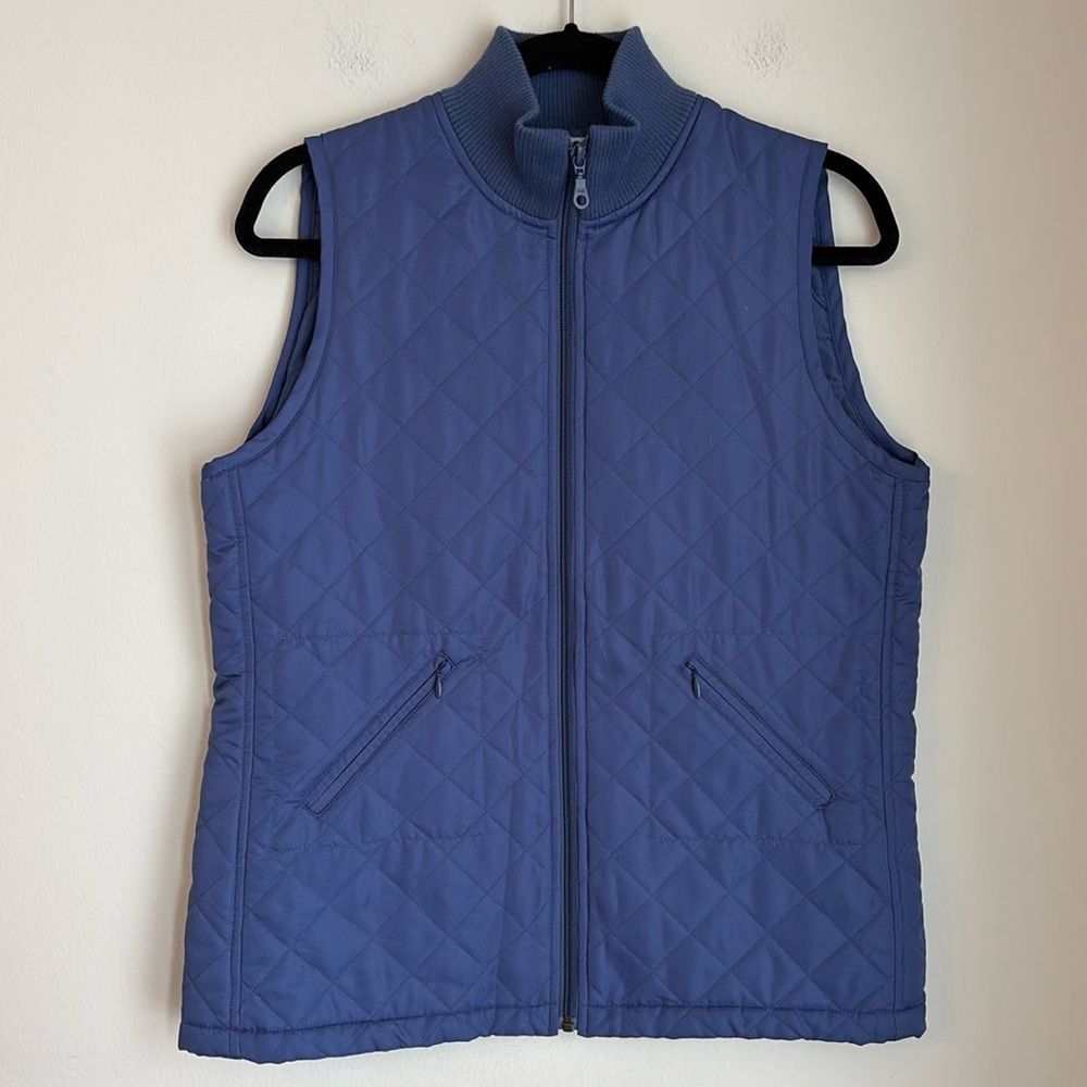 Lilly Pulitzer Women vintage lightweight quilted blue vest size Large EUC